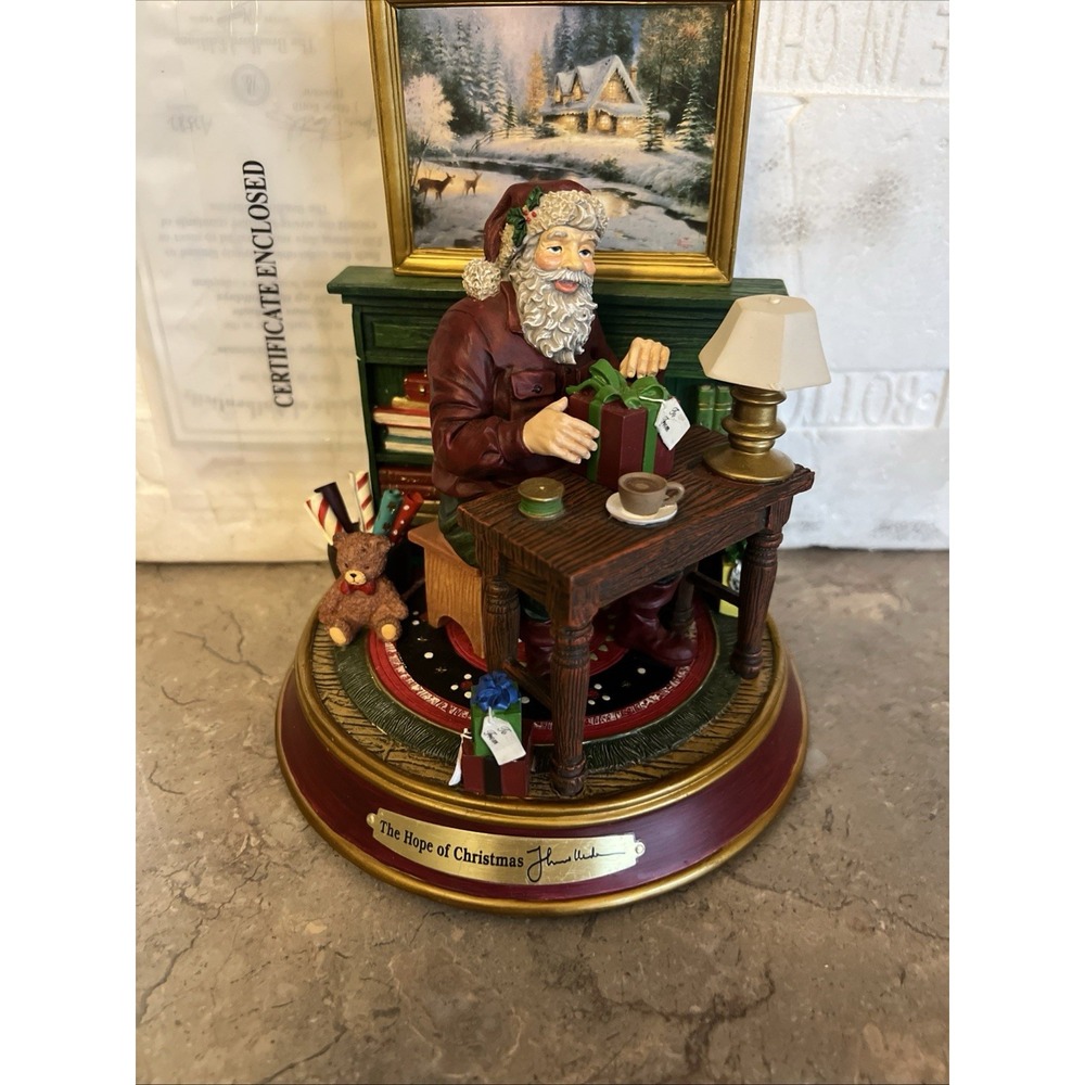 2004 Thomas Kinkade"The Hope Of Christmas" Santa Figure #88699 W/Coa